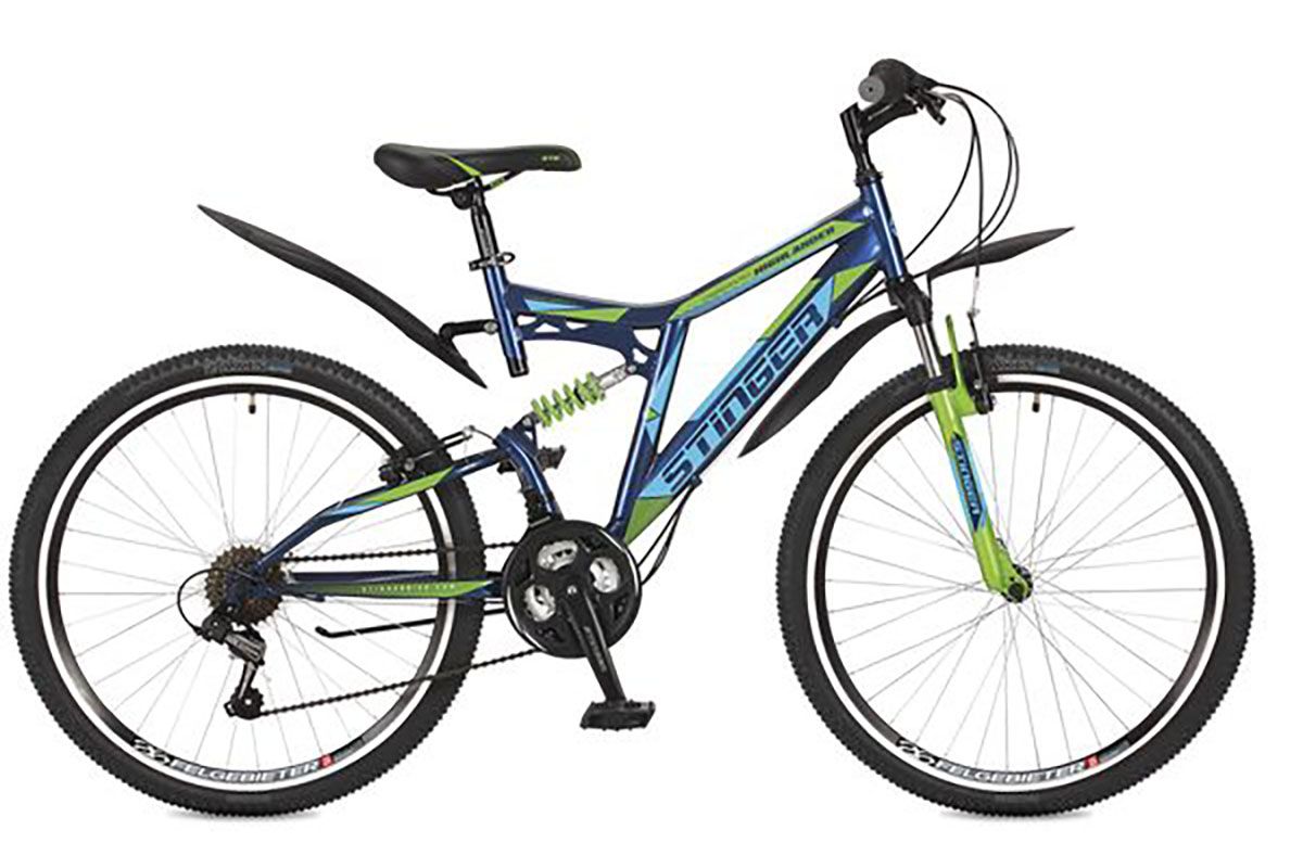 Двухподвесный велосипед 26 дюймов STINGER Highlander 100V (2017)